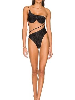 God Save Queens Gigi One Piece Swimsuit Black Leopard Mesh NWT XS